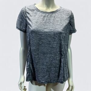 Avia Plus Size Grey Heathered Short Sleeve Active Top - Women's 16-18